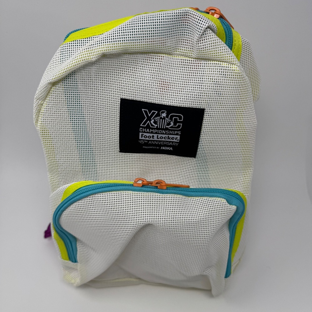 Hoka Foot Locker XC Championships 45th Anniversary White Mesh Backpack